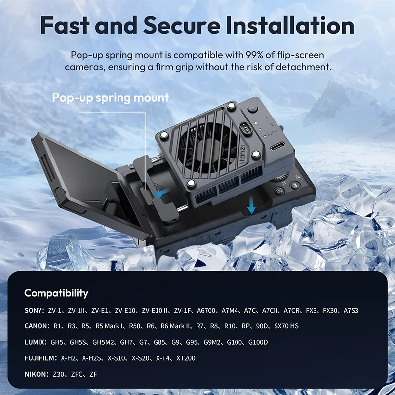 Camera Cooler Ulanzi CU01 Thermostatic Semiconductor Camera Cooler for Sony ZV-1 FX30 A7S3 Canon SX70 Nikon Z30 LUMIX FUJIFILM
