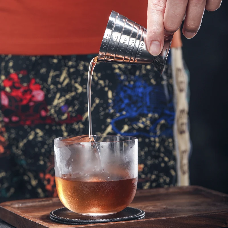 Stainless Steel Measure Cup Cocktail Tool Bar Mixed Drink Accessories 3 In 1 Cocktail Tools Bar Jigger Cup