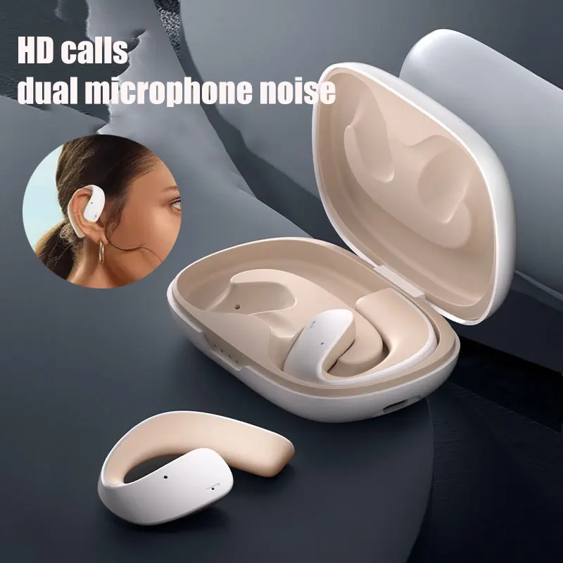 

Bluetooth наушники с костной проводимостью, TWS 5,3, Беспроводные спортивные стереонаушники с ушным крючком, водонепроницаемые наушники с шумоподавлением