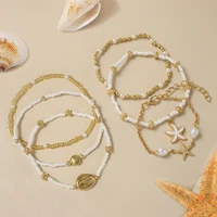 Athena Multi-Layer Starfish & Shell Anklet for Women - Image 4