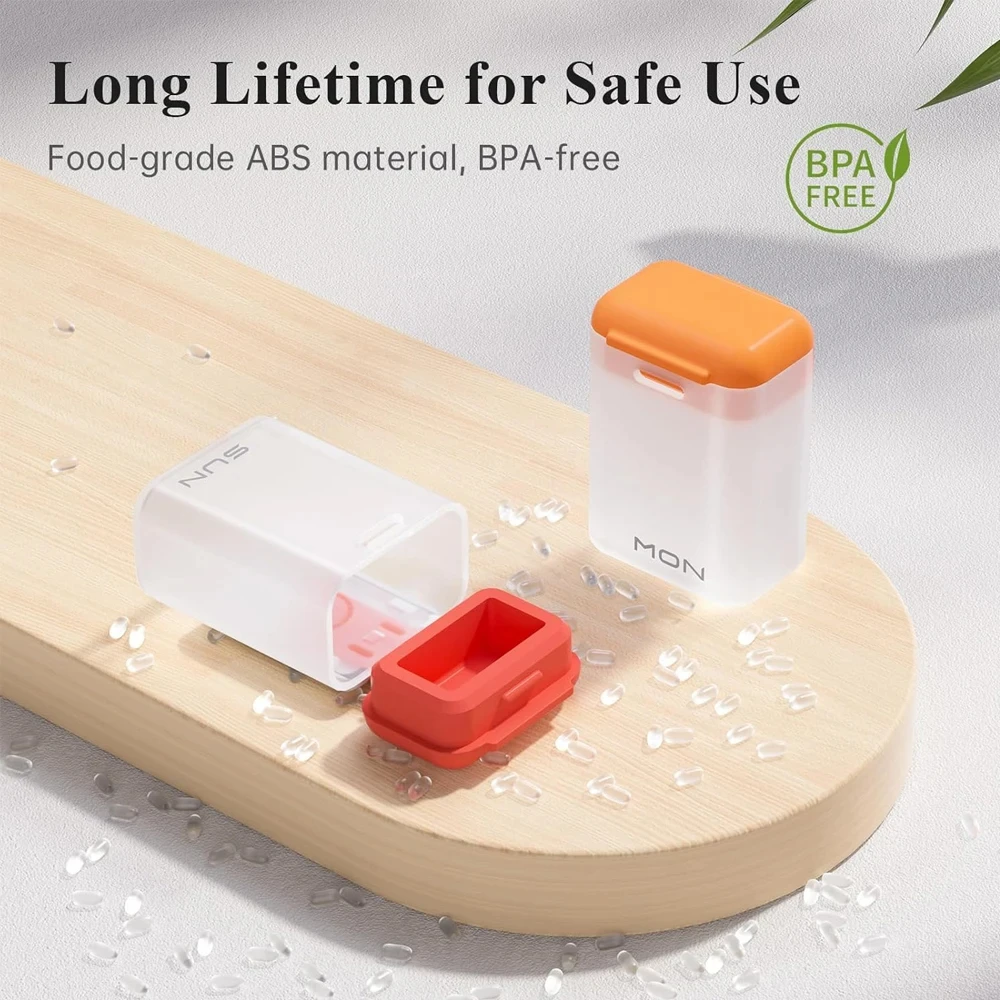 Medication Dispenser Medicine Container Holder for Supplement Vitamin Weekly Pill Organizer Magnetic Removable Pill Box