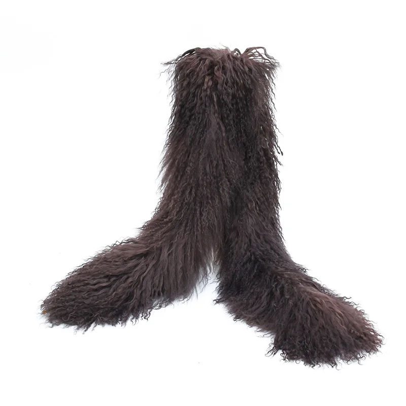 Long Size Great Genuine Mongolian Sheep Fur Wholesale Scarf CX-S-02B