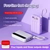 20000mAh Mini Power Bank Built in Cables External Battery  for IPhone Samsung Xiaomi Powerbank Spare Battery 1