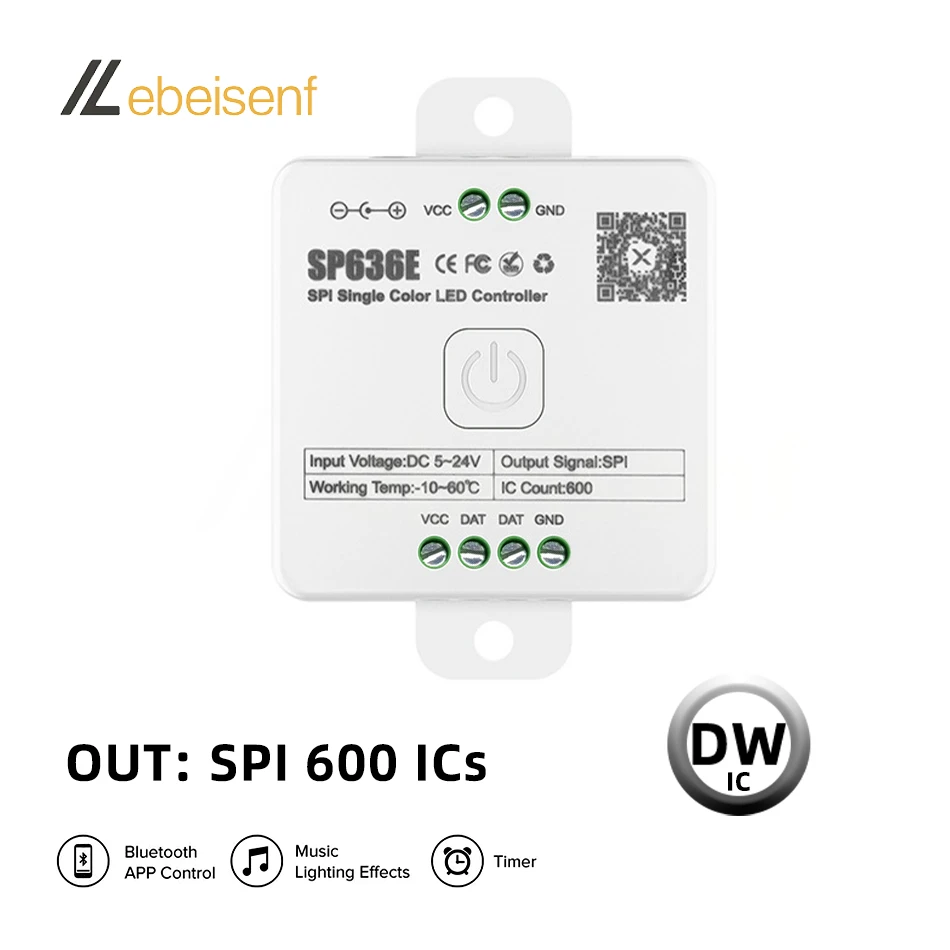 1 Rouleau De 50 Ft De Bandes Lumineuses LED Contrôlées Par Application