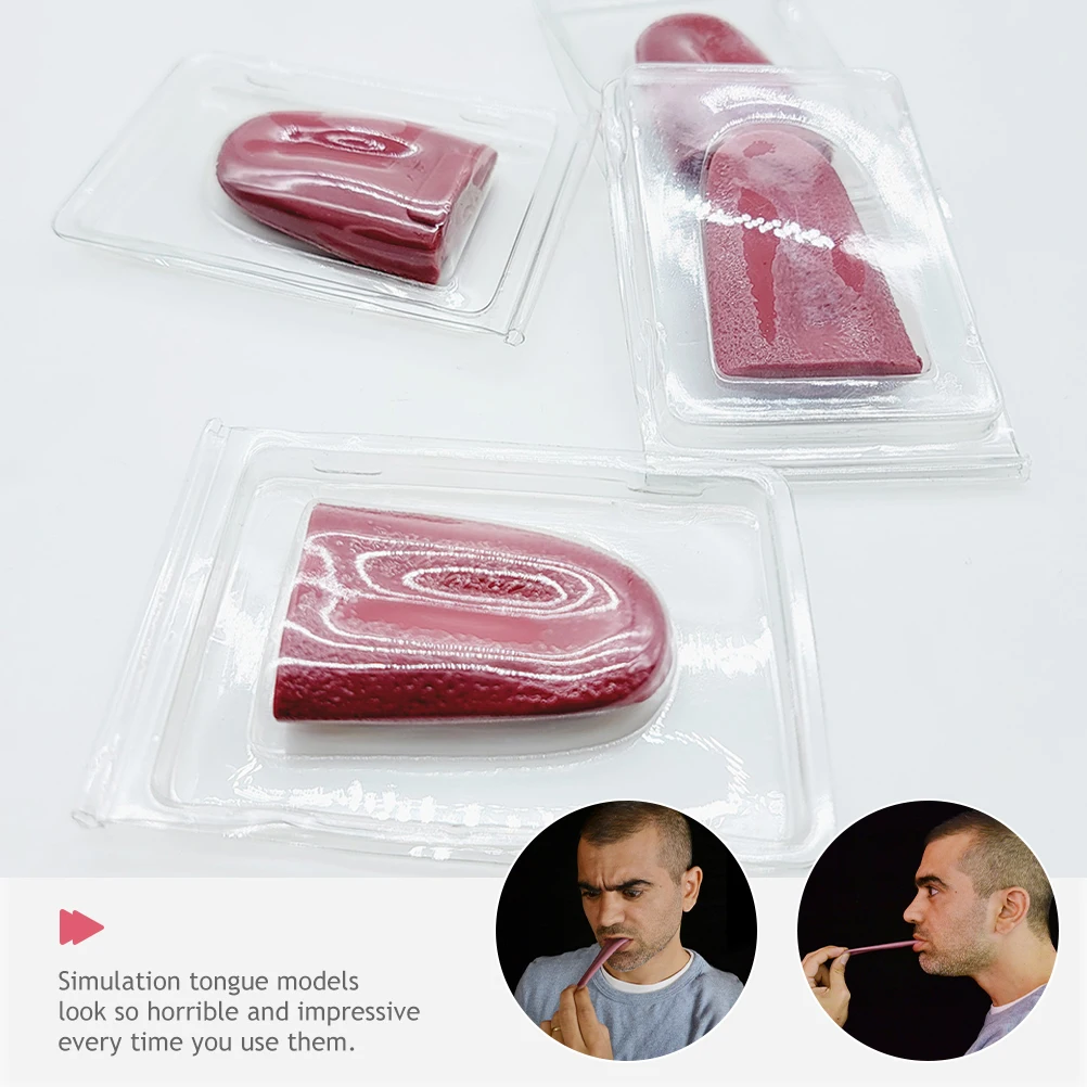 Prank toys joke toys childrens toys 2 Pcs props fake tongue child children toys artificial silica gel kids silicone prank novelty toys fool's day tongue props