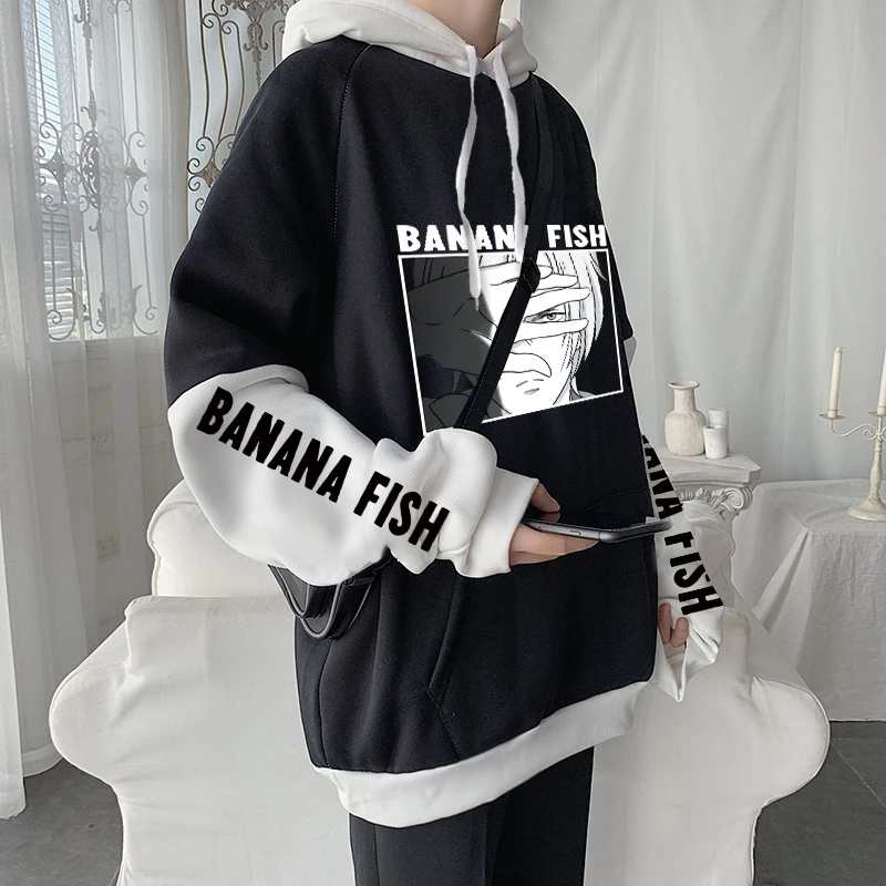 Harajuku Anime Manga Banana Fish Ash Lynx Hoodies Cool Cartoon Men