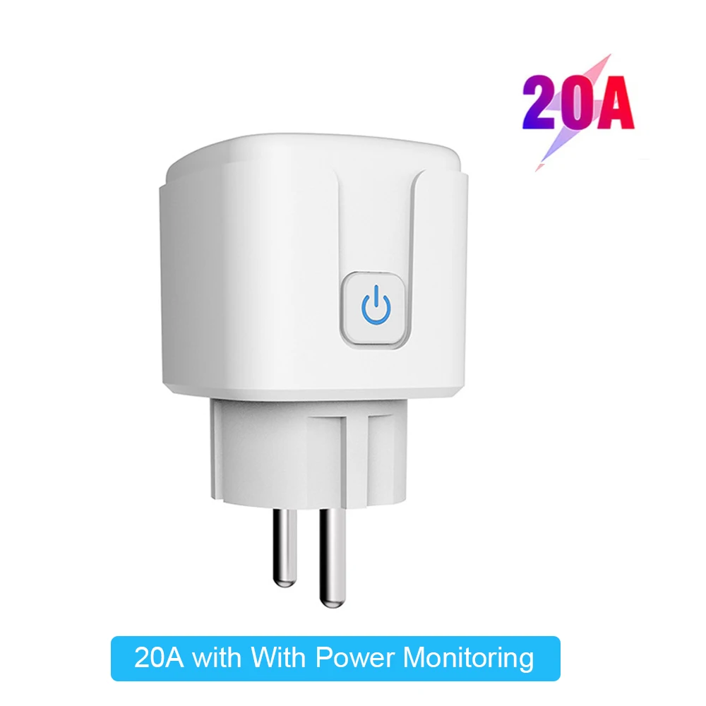 Tuya Zigbee inteligentna wtyczka inteligentne gniazdo 20A ue z monitorowaniem mocy funkcja odliczania czasu sterowanie głosowe przez Alexa Google Home Yandex