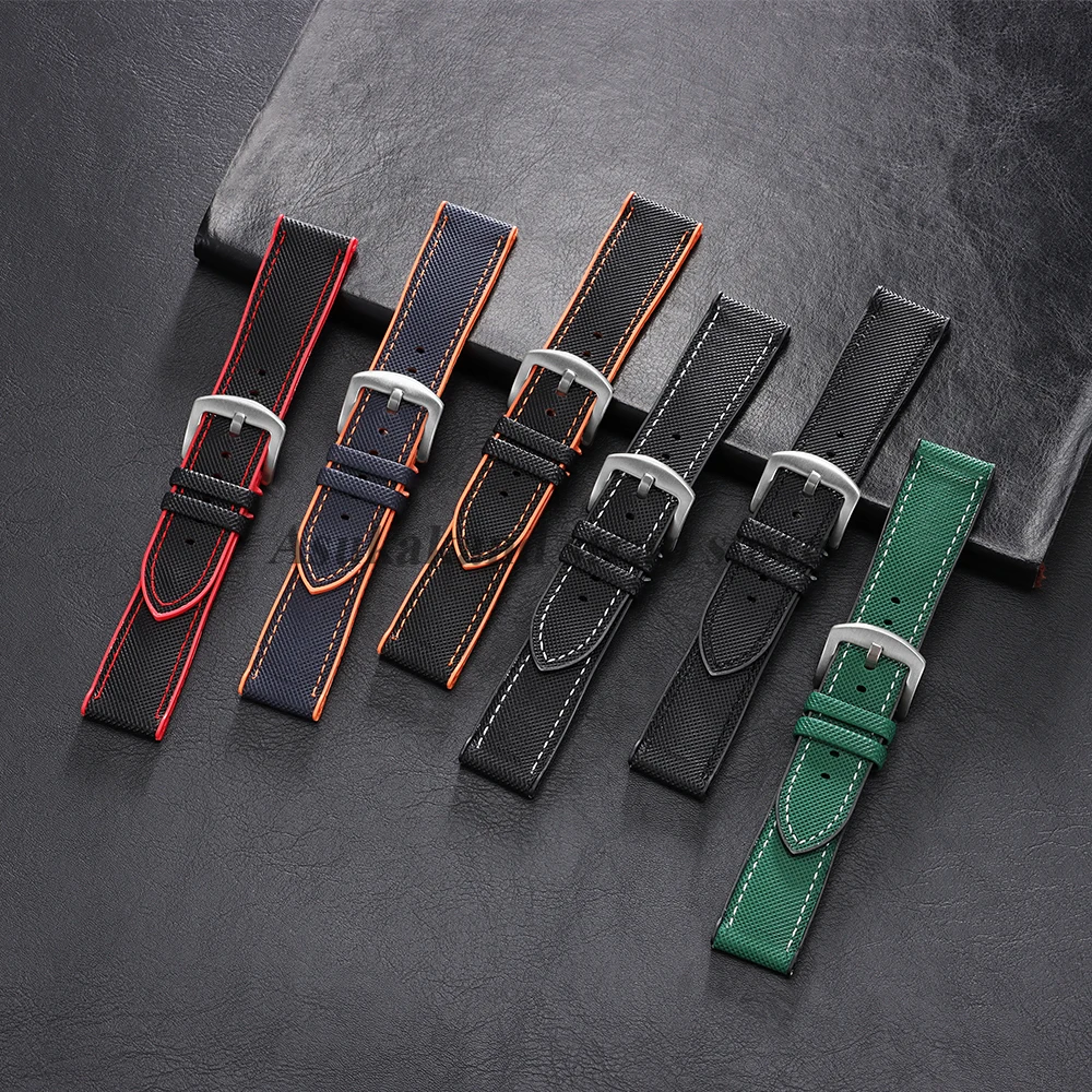 Bold Black and Orange Nylon Silicone Sports Wristband - Premium Men's Watch Strap