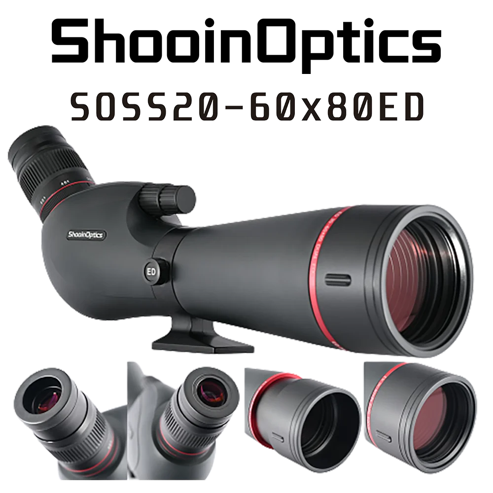 Shooin luneta 20-60x80 ED 80ED szklany polowcope teleskop zewnętrzny monokularowy do polowania na ptaki 2 Shooin luneta 20-60x80 ED 80ED szklany polowcope teleskop zewnętrzny monokularowy do polowania na ptaki - Image 2