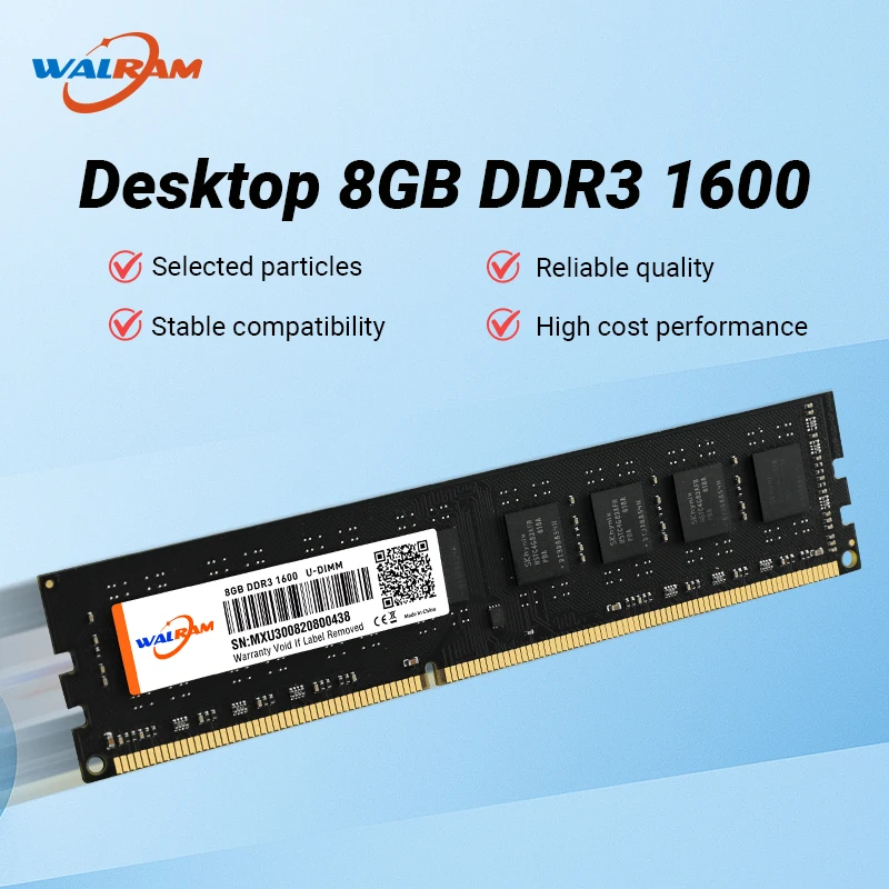 Walram Memoria Ram DDR3 1600 MHz Ram DDR 3 8 GB 4 GB 1,5 V CL11 240Pin DIMM Desktop-Computer Interner Speicher DDR3 1600 MHz für PC