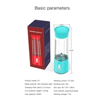 Portable Electric Blender Mini Handheld Fruit Mixer With 6 Blades Personal USB Rechargeable Juices Cup 500ML 2