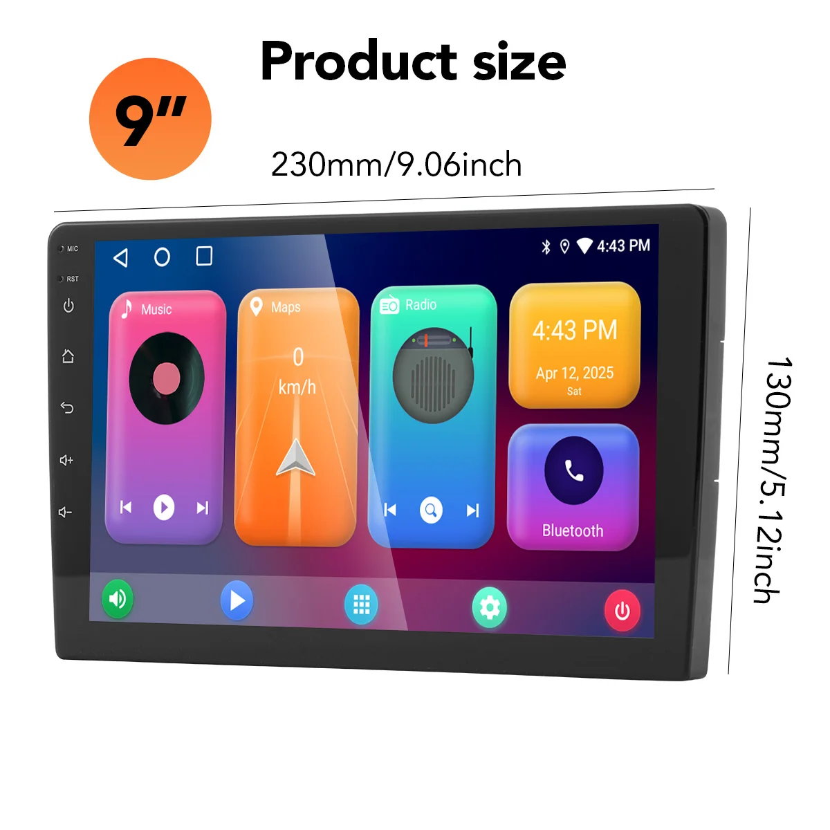 Radio para Auto 2DIN Android Auto Carplay Android 13 GPS Audio para Auto Estéreo de 9 pulgadas FM WIFI BT IPS Reproductor Multimedia Cámara para Automóvil 7