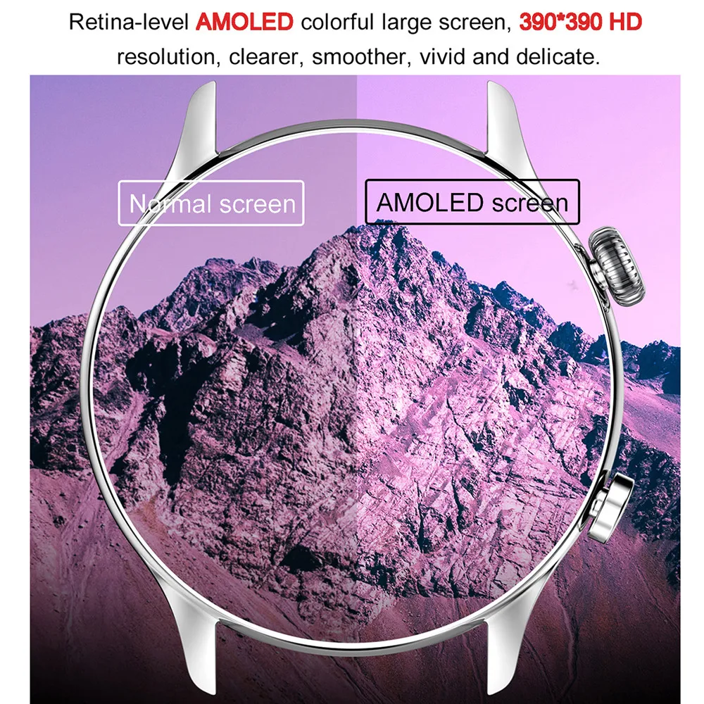 2022  ȭ Ʈ ġ AMOLED 1.36 &HD ũ ð ɹڼ    Smartwatch