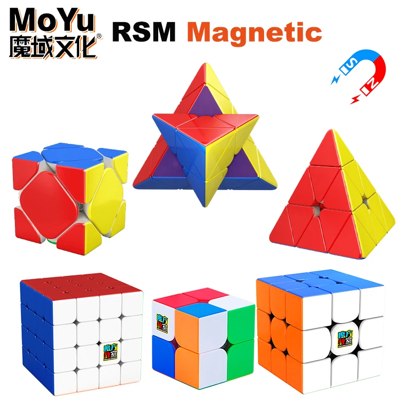 Фото Магнитный магический куб MOYU RS2/3/4 M maglevв 3x3 2x2 4x4 3 × 3, профессиональный 3x3x 3-скоростной пазл, детская игрушка, магнитный куб Magico №1