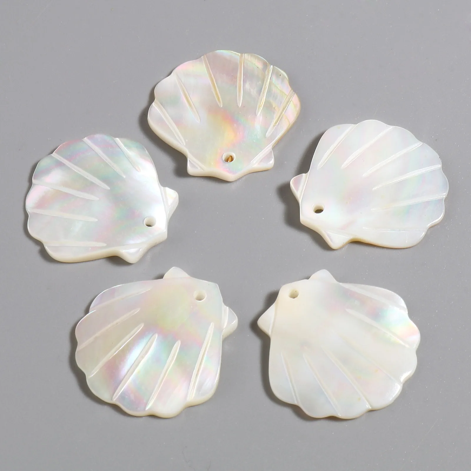 

Natural Shell Charms Scallop Creamy-White Fashion Pendants DIY Making Necklace Earrings Jewelry Women Gifts 22mm x 22mm, 4PCs