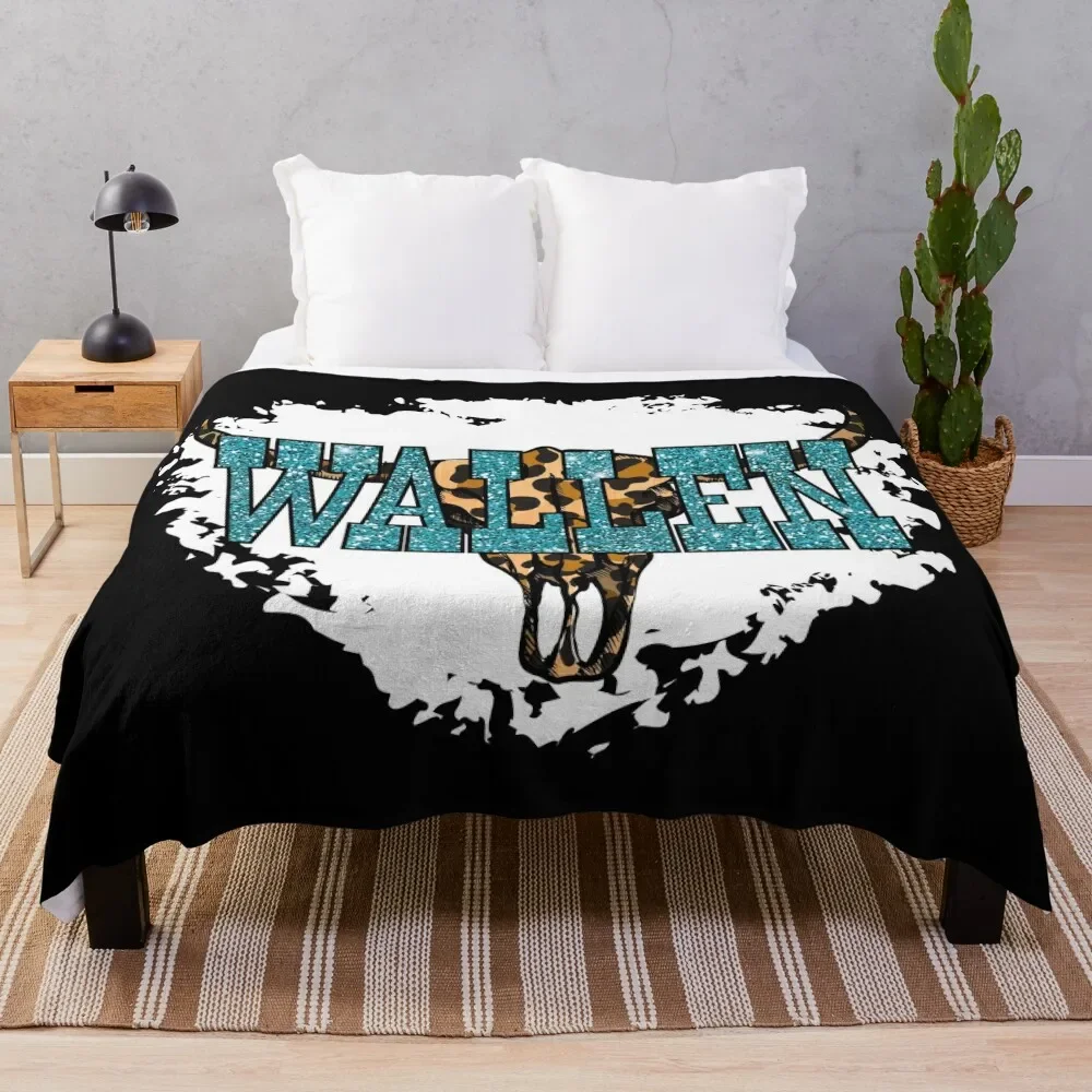 

Wallen Bullhead Western Country Music Wallen Hardy Throw Blanket Summer Blanket Plaid on the sofa