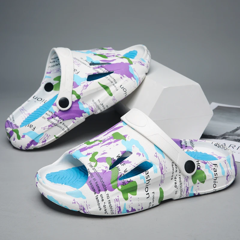 

2023 New Trend Men Outdoor Sandals Slippers Beach Clogs Breathable Soft Clogs Garden Shoes Men Casual Shoes Mens Beach Sandals