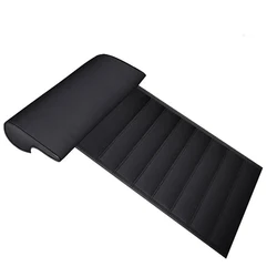 Universal Leather Car Seat Leg Cushion with Memory Foam Support (Black)