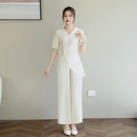 Vêtements de travail pour femmes, costume de serveur d'hôtel, Salon de beauté, Spa, Massage, café des ongles, bain de pieds Sexy, Sauna, technicien, pantalon global, uniforme 3