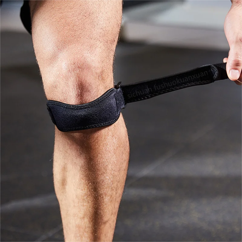 Adjustable Silica Gel Knee Strap Patella Tendon Protector knee support Running Cycling Gym Sports Knee Support Compression Wrap Unisex Pain R
