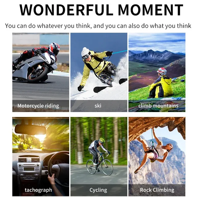 HD Portable Mini Action Camera 4K 60FPS Wifi Remote View 1.54 Inch Screen160° Wide Angle Sports Video Recorder lP68 Waterproof 4