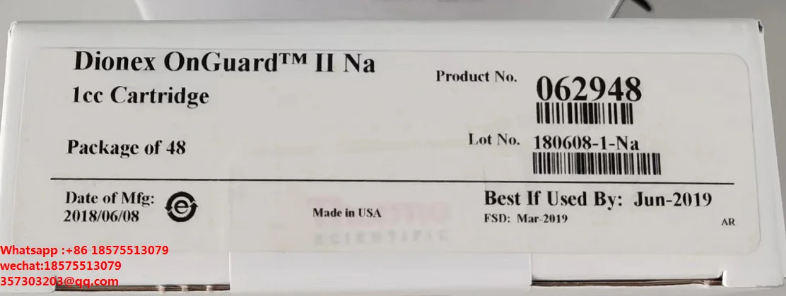 

Для извлечения ионов натрия Dion ex 062948 маленькая Колонка 062948 Onguard II натриевая Колонка 1 куб. См Упаковка 48 шт. 180608-1-Na