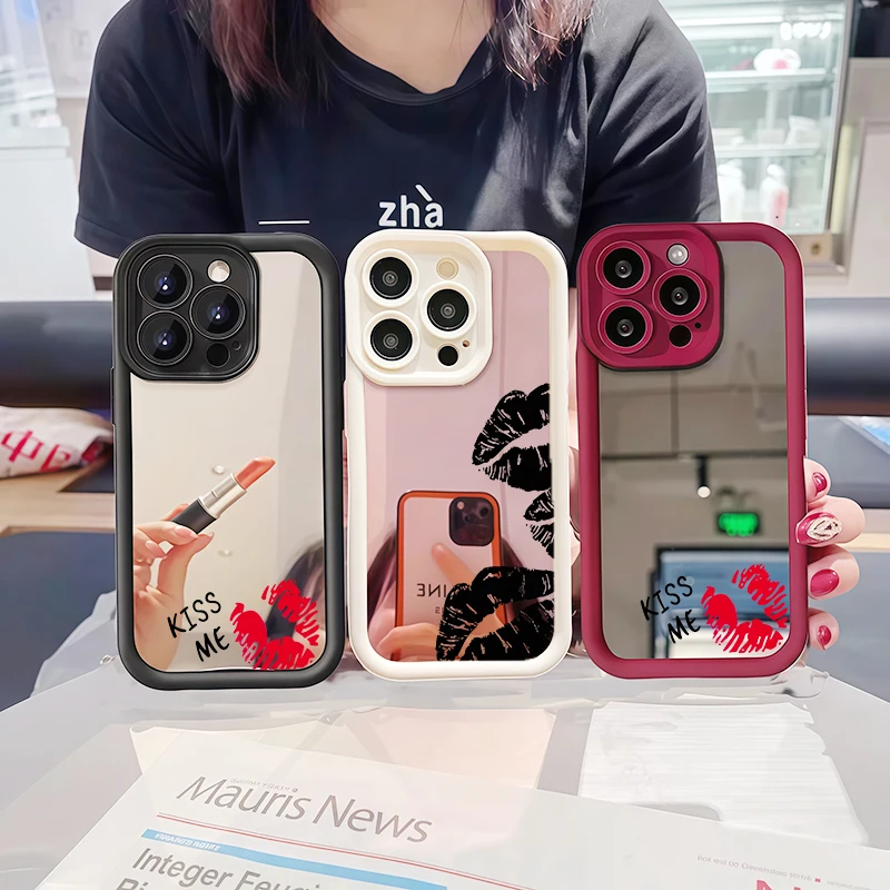 Sexy Girl Red Lips Mirror Phone Case