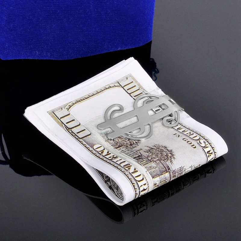 Money Clip 1PC Stainless Steel Cash Bills Credit Clip Slim Dollar Design Fashion Coin Banknote Cash Clamp Holder