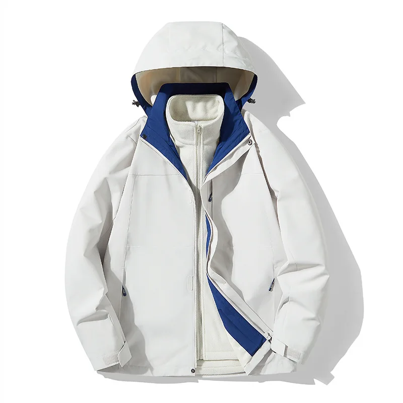 Куртка для пары трех в одном, водонепроницаемая ветрозащитная износостойкая теплая куртка с капюшоном, уличные куртки для альпинизма, кемпинга, рыбалки