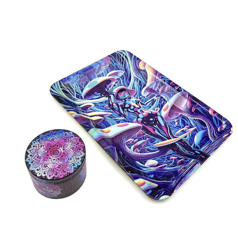 Description Picture 5 of itemCigarette Metal Rolling Tray 180X125MM Smoking Accessories with 1.96IN Zinc Alloy Herb Grinder 4-layer Grass Crusher