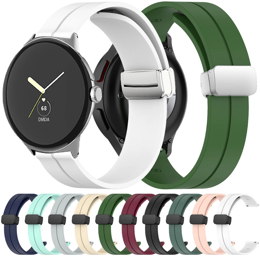 

Magnetic Buckle Sports Silicone Strap For Google Pixel Watch Band Pixel Watch Active Bracelet Soft Wrist Accessories Watchbands