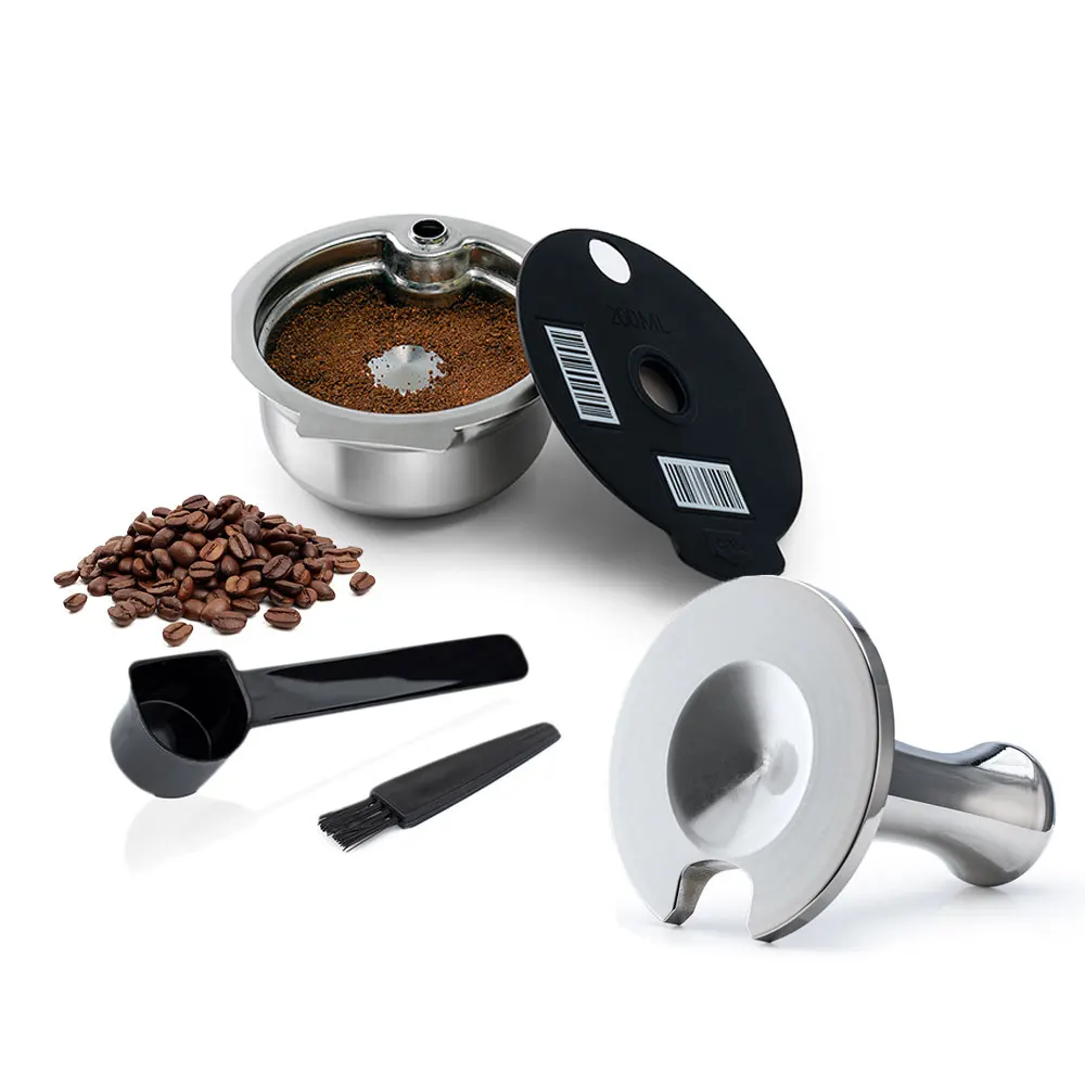 Pod de Café Reutilizável Tassimo Cápsula de Café Recarregáveis para Bosch Tassimo Maker Tampa de Silicone 60 ml 180 ml 200 ml 220ml Aço Inoxidável