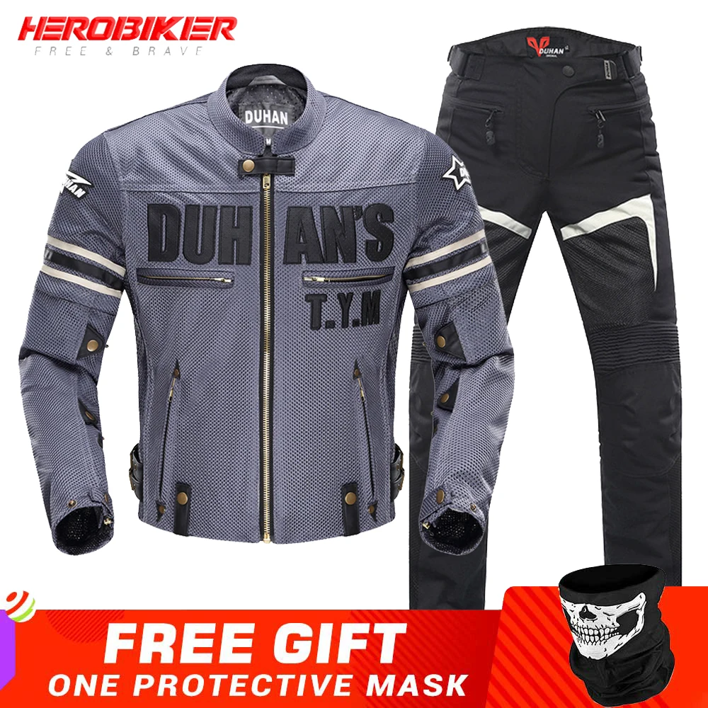 

New Motorcycle Jacket Men Motocross Jacket Motorcycle Protective Pants Moto Cycling Jacket Coats Chaqueta Riding Clothes Summer