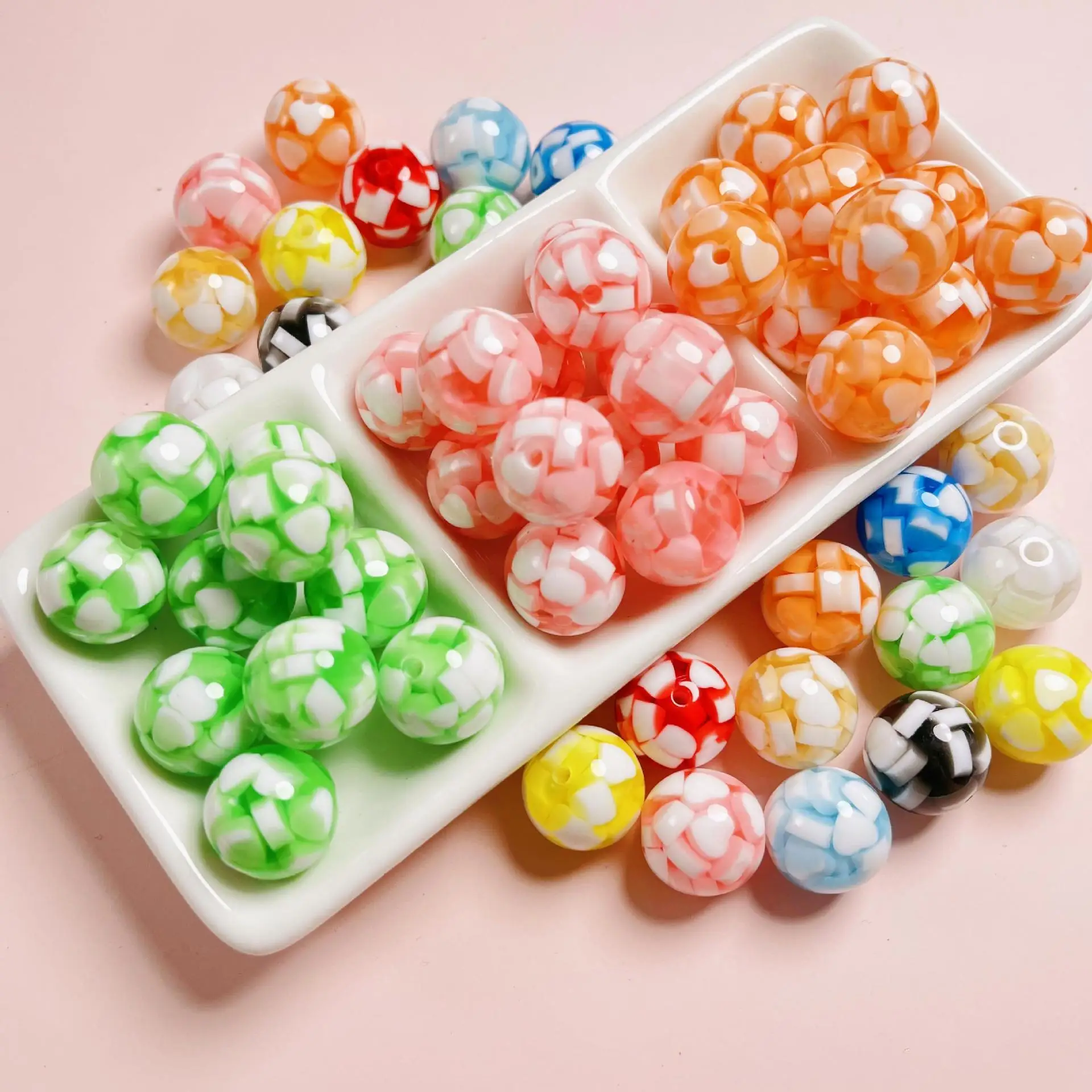 

DIY Jewelry Findings 50pcs 16mm Colorful Round Pill Resin Beads Bubblegum Gumball Necklace Bracelet Earring Beading Material