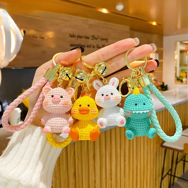 Fashion Cute Bear Doll Resin Key Chain Delicate Braided Rope Keychain  Couple Bag Car Pendant Car Key Ring Christmas Gift - AliExpress