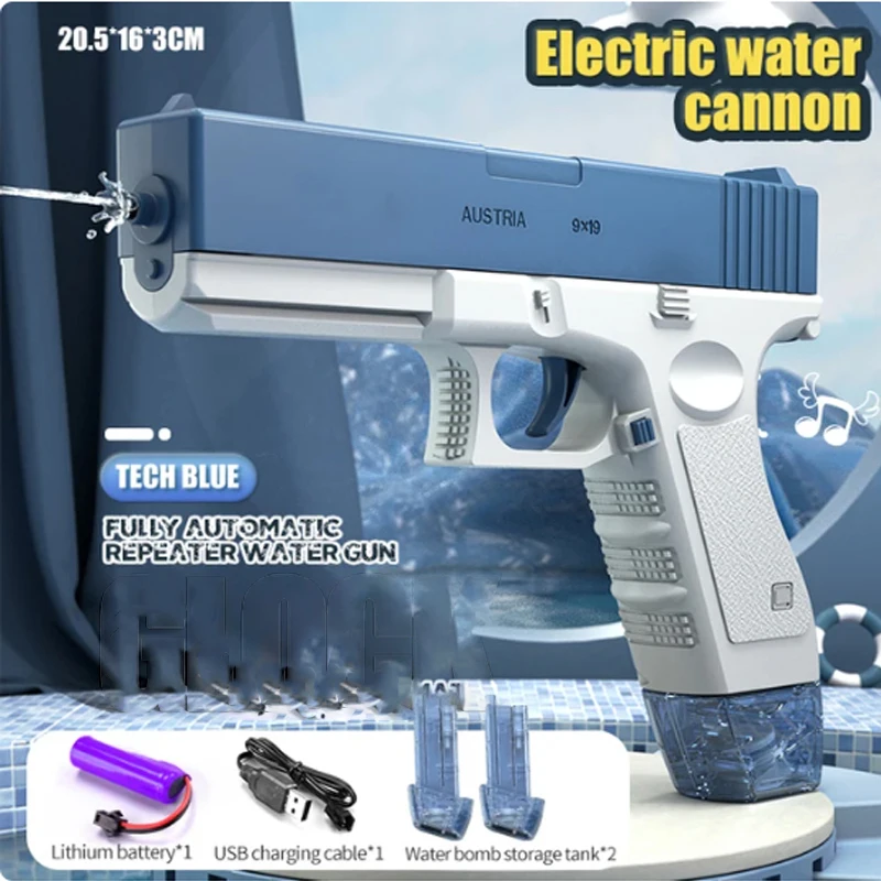 New Water Gun Electric Pistol Shooting Toy Full Automatic Outdoor Beach Gun Summer Water Beach Toy Play The Drum Magazine 6