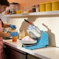 Broyeur à glace électrique, capacité de broyage robuste de 143,3 lb/h, lame en acier inoxydable 2200 tr/min, épaisseur de glace réglable avec protection contre la surchauffe, pour smoothies, cocktails et glace pilée. 3