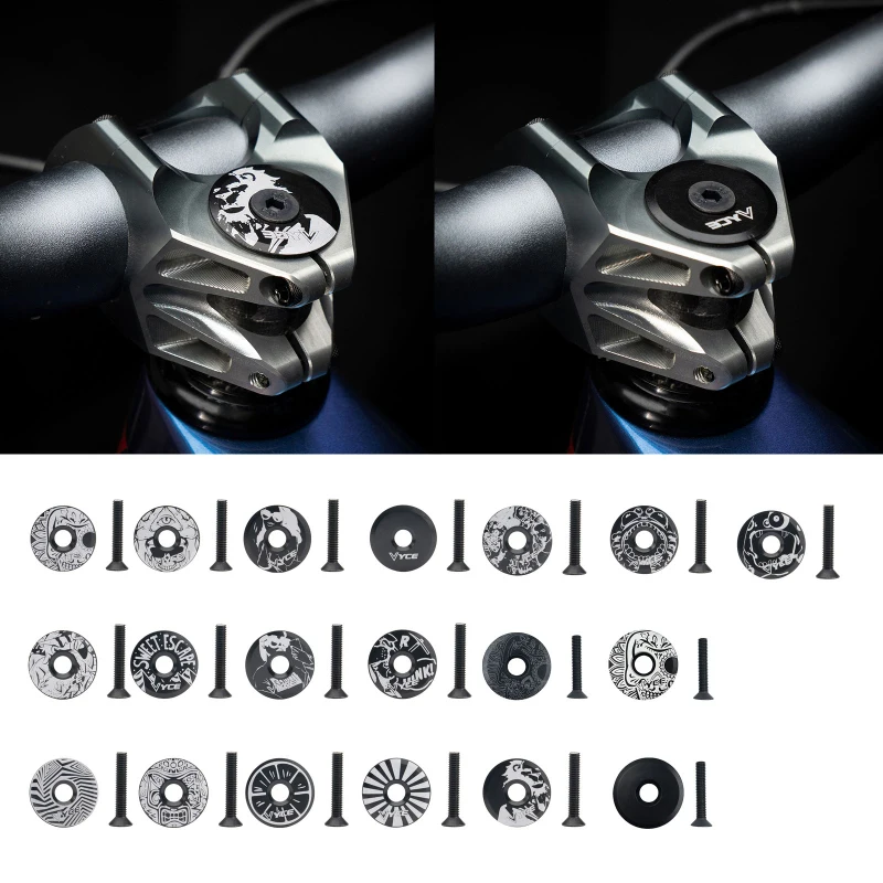 Bicycle Stem Top Cover Bike Headset Top Cover 20 Types 31.7mm Diameter Bolt MTB Bike Easy Assembly Accessory