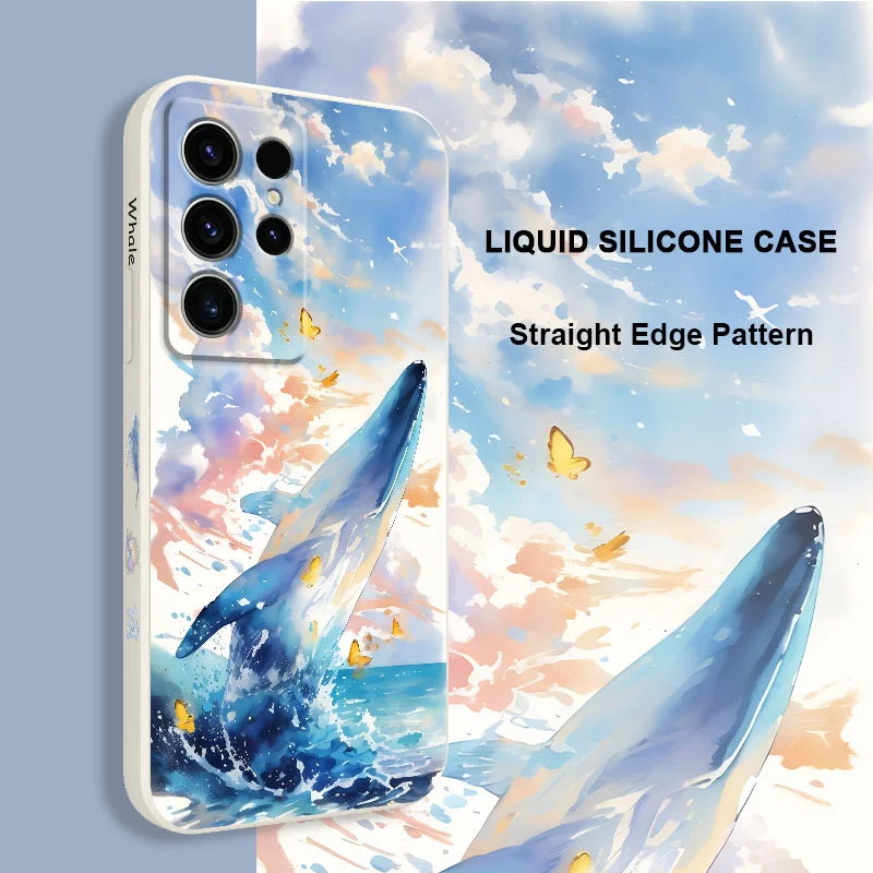 Vibrant Whale Design Phone Case