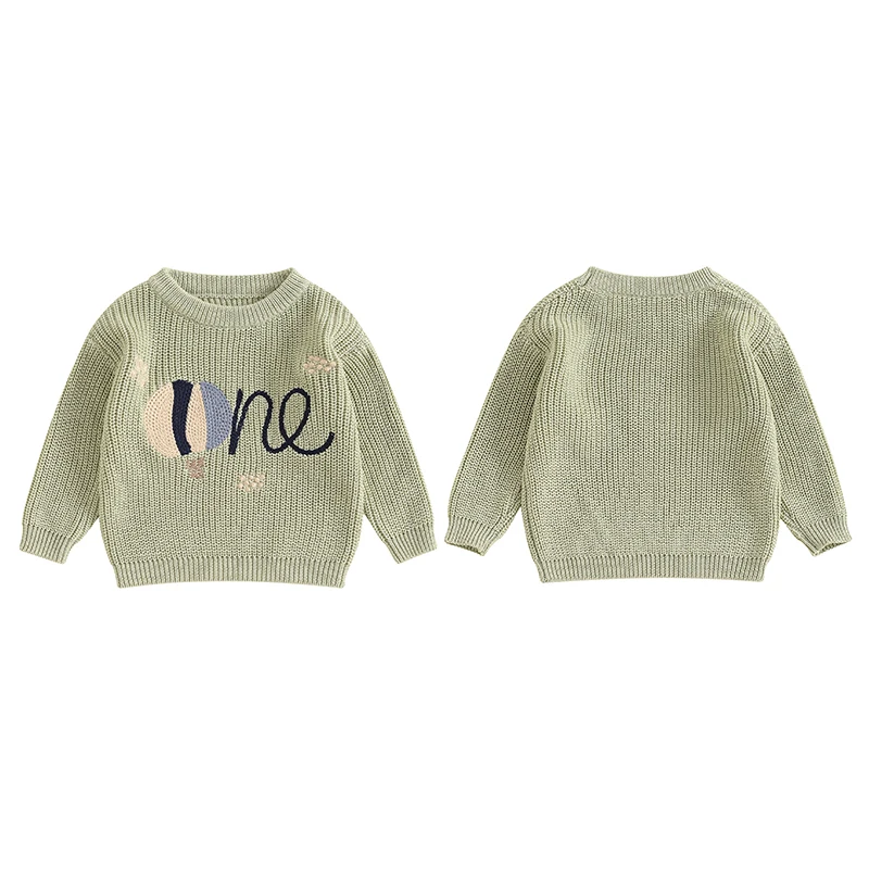 FOCUSNORM 5 Farben Herbst Winter Baby Jungen Mädchen Geburtstag Pullover Brief Stickerei Warme Gestrickte Langarm Pullover Strickwaren – Detail 31