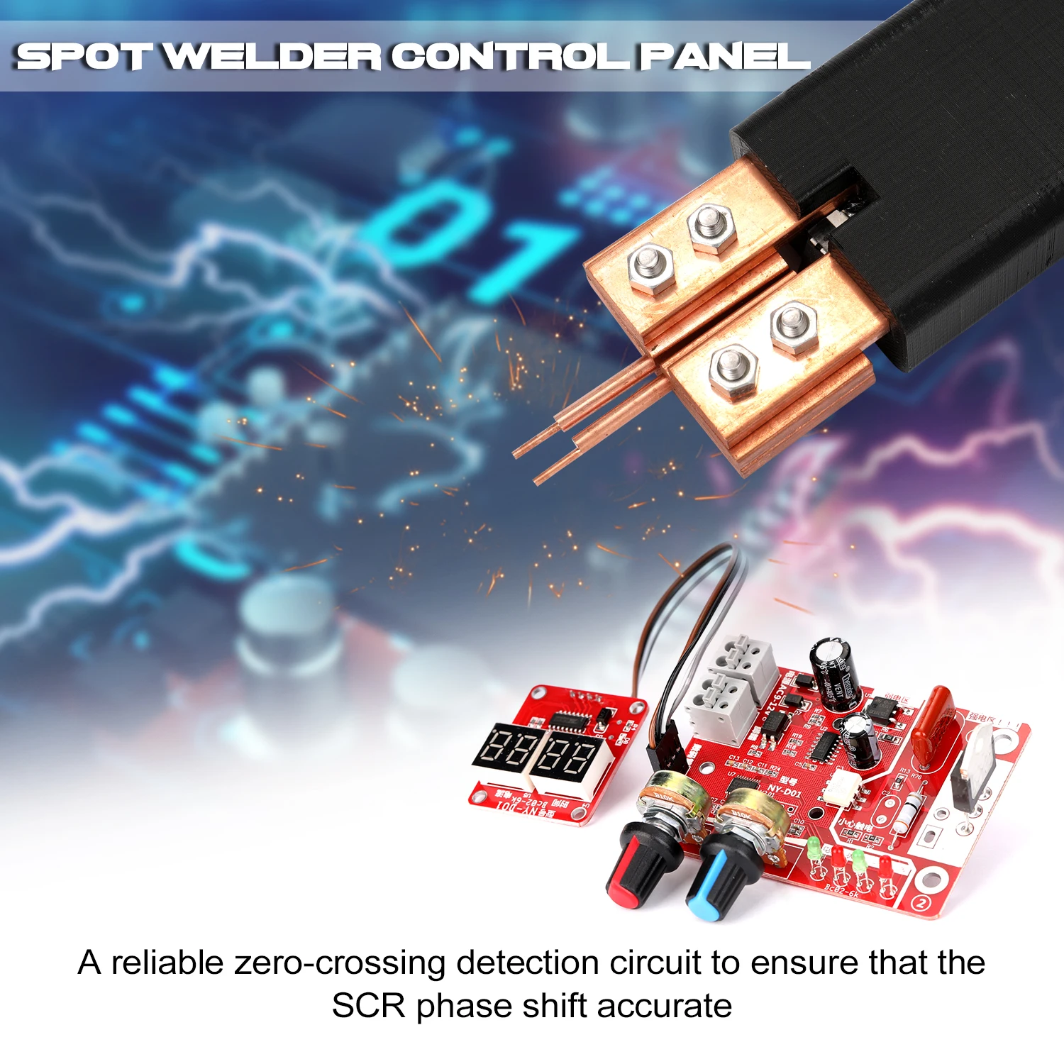 NY-D01 Spot Welding Machine DIY Controller Panel Time and Current Control Function with Digital Display hot stapler plastic