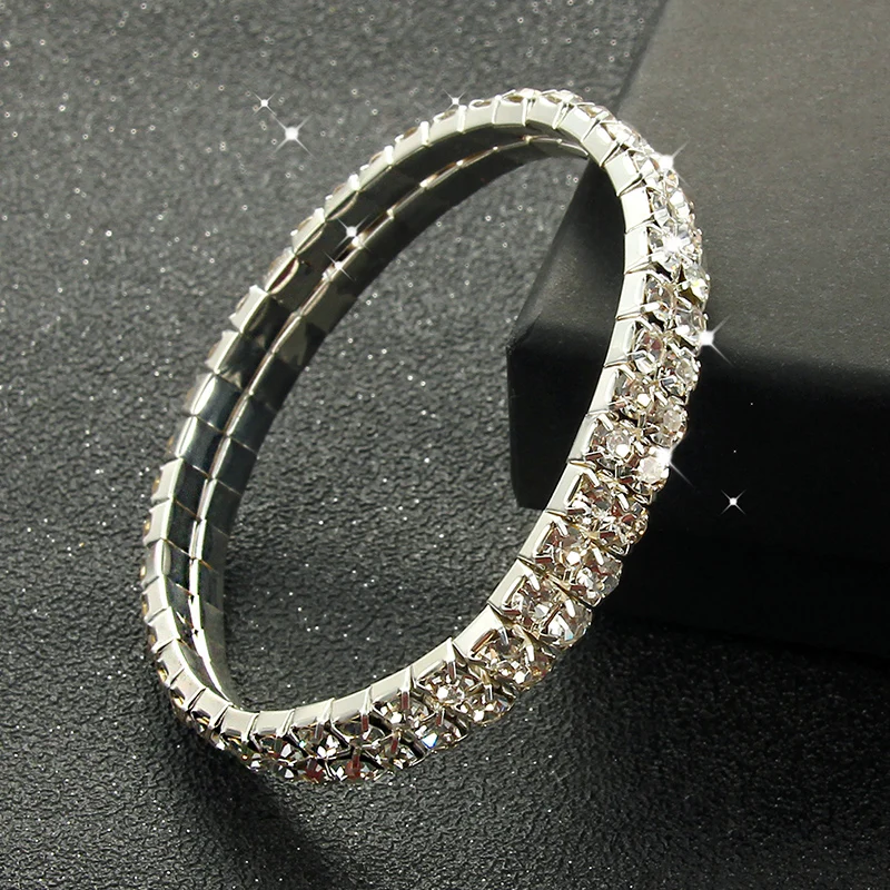 Bracciale tennis color argento per donna Lusso delicato