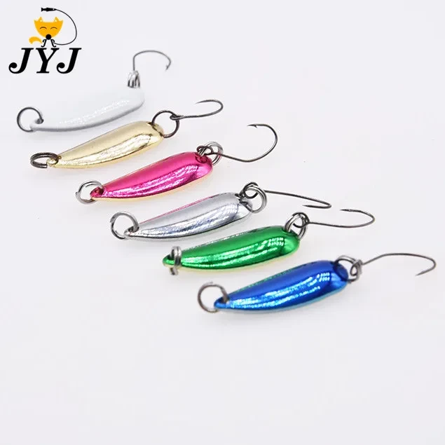 1.6g 6 colors hard fishing bait lure metal spoon spinner rattle