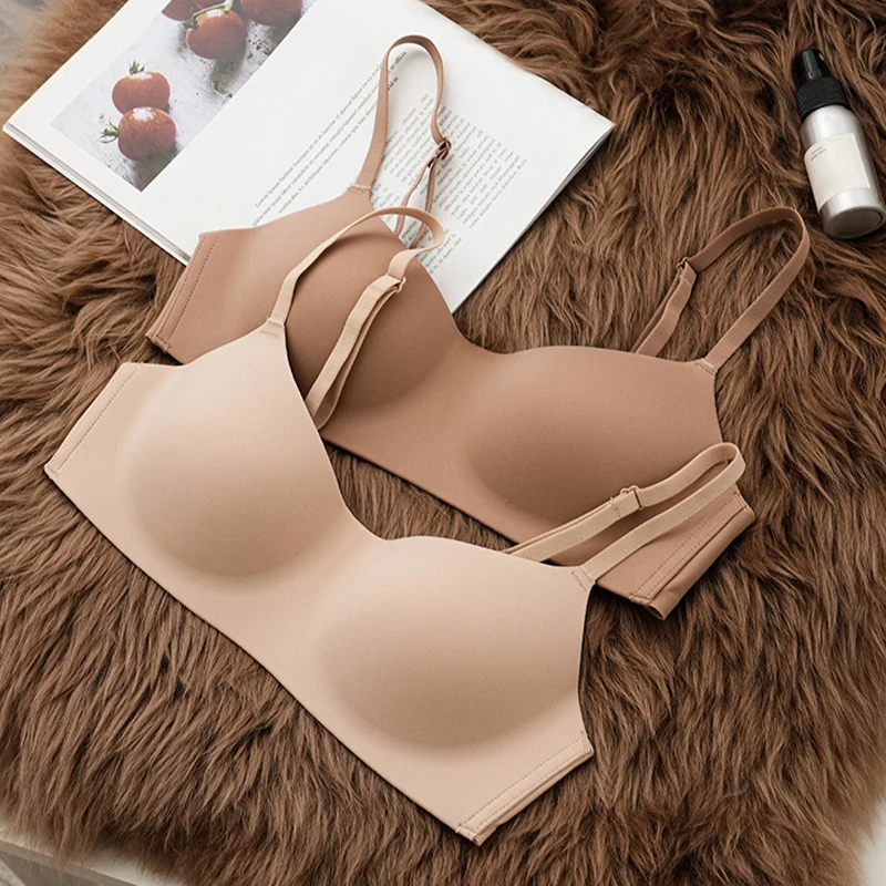 Women Bras Seamless Gathered Push Up Bralette for Small Chests