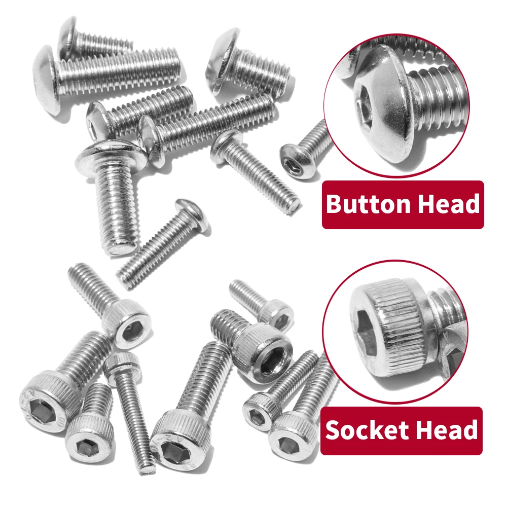 720PCS 1640PCS M4 M5 M6 K assortimento bulloni e dadi Acciaio inossidabile 304 (18-8) Vi esagonali Dadi e rondelle