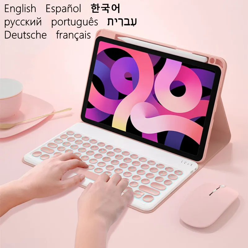 Tampa do Teclado com Suporte de Lápis para Huawei Matepad Estojo de Teclado Espanhol e Russo Honor Pad v6 10 2023 2023
