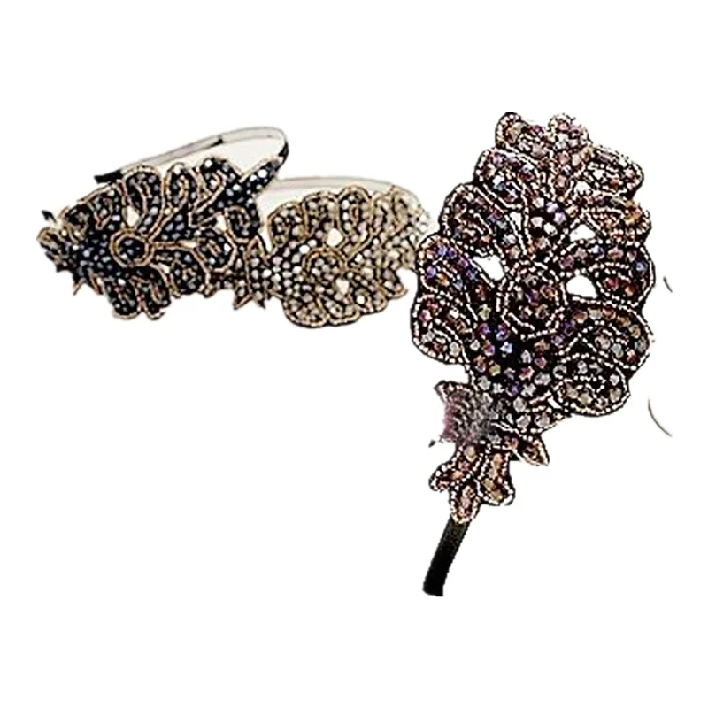 

New Arrival Freeshipping Wholesale Crystal Hairband Leaves And Flowers Hairband HAIR ACCESSORIES 12PCS/LOT