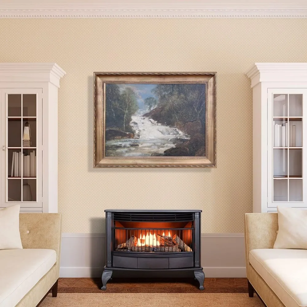 Ventless 25,000BTU Space Saving Free Standing Dual Fuel Fireplace with Built In Thermostat Control Heats up to 1,100 Square Feet 3