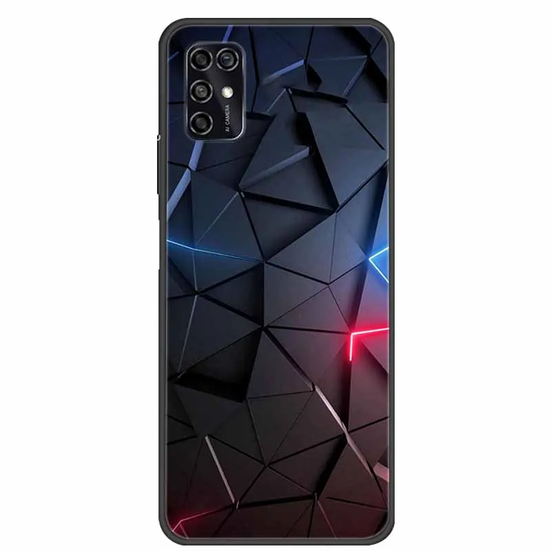 Black Silicon TPU Soft Phone Cover with Cartoon Design