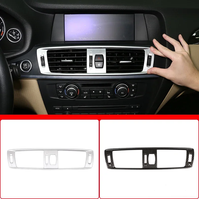 

Car ABS Matte Chrome Car Interior Center Console Air Condition Air Vent Outlet Frame Cover Decor Trim For BMW X3 F25 2011-2017